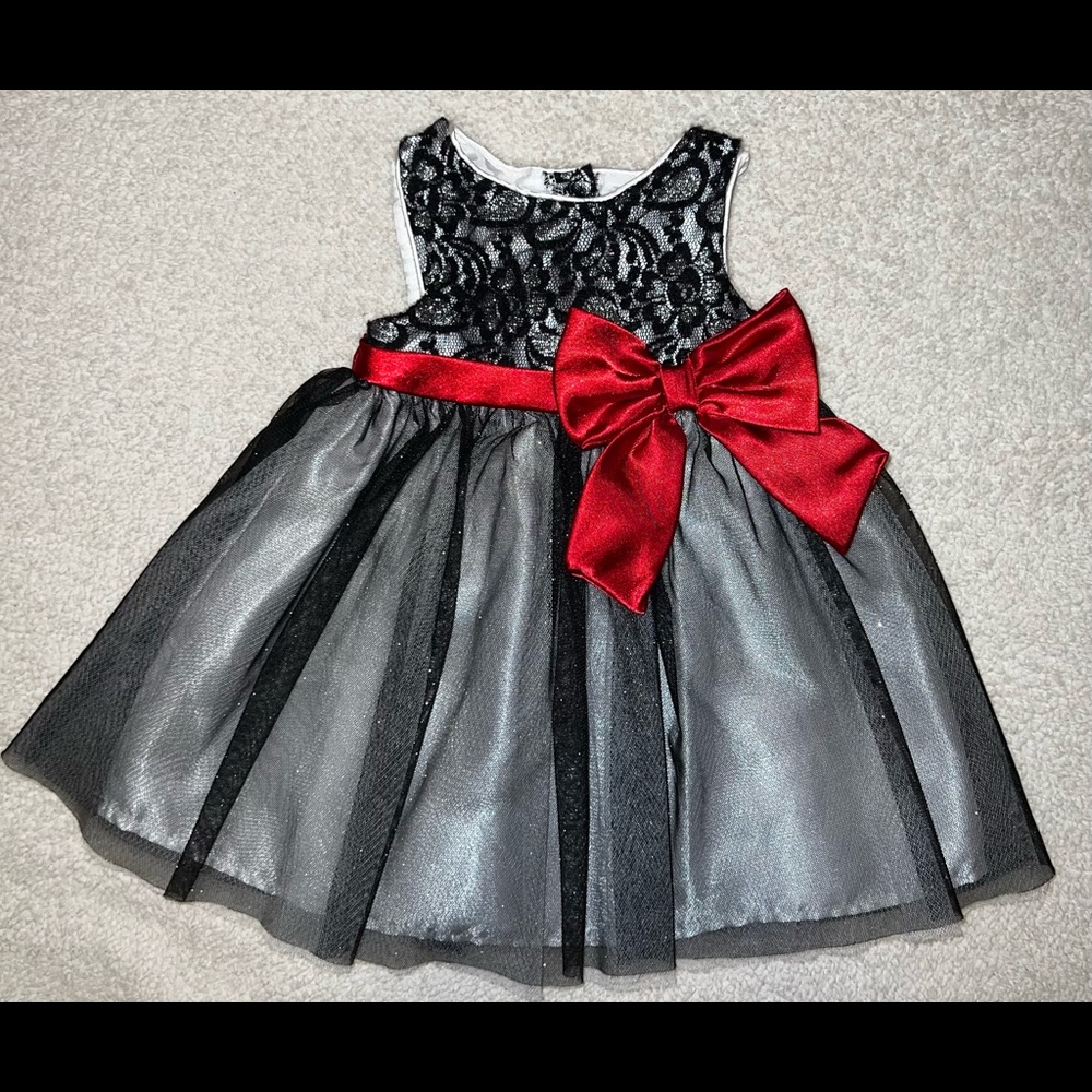 Black, white, and Red Youngland Baby Dress, 18 Months